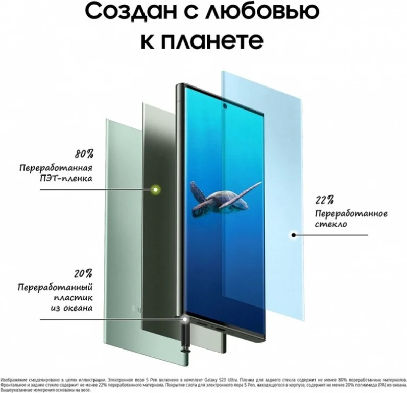 Смартфон Samsung Galaxy S23 Ultra 5G 12/256Gb Лаймовый